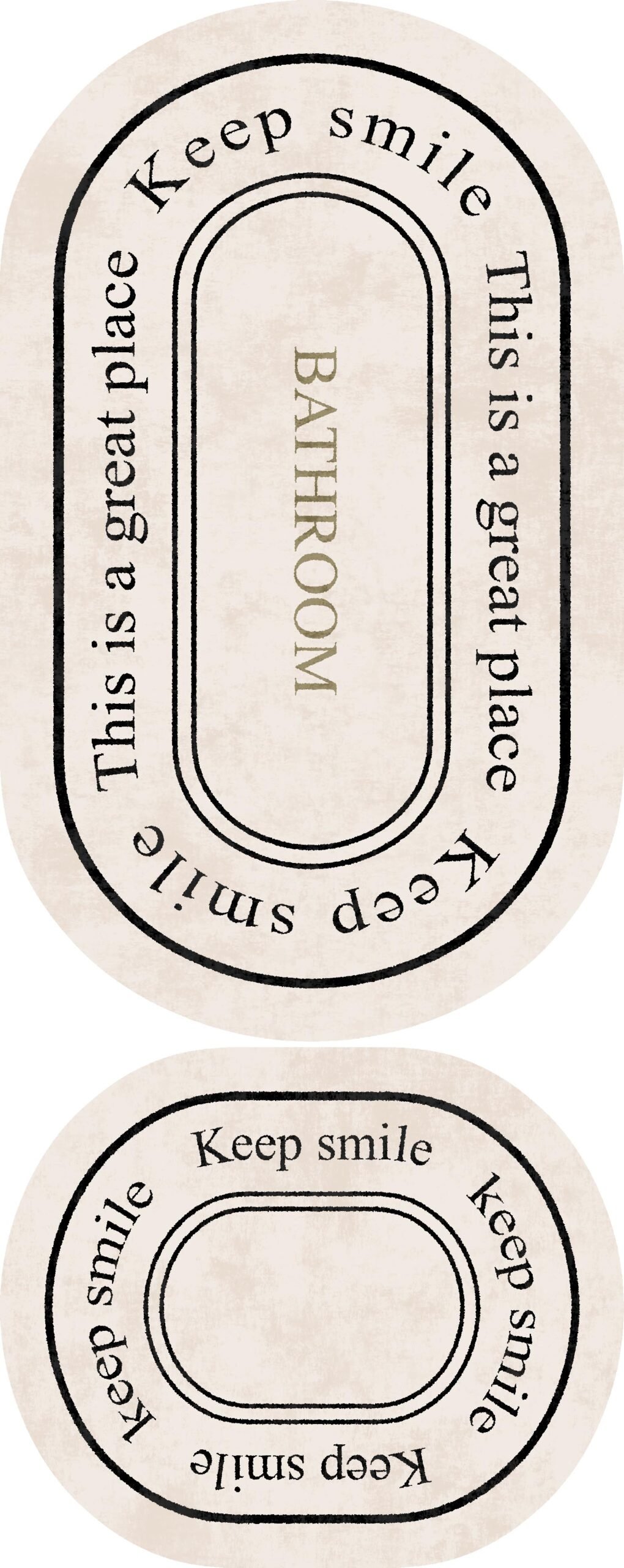 Smile Quote Oval Bath Mat Set