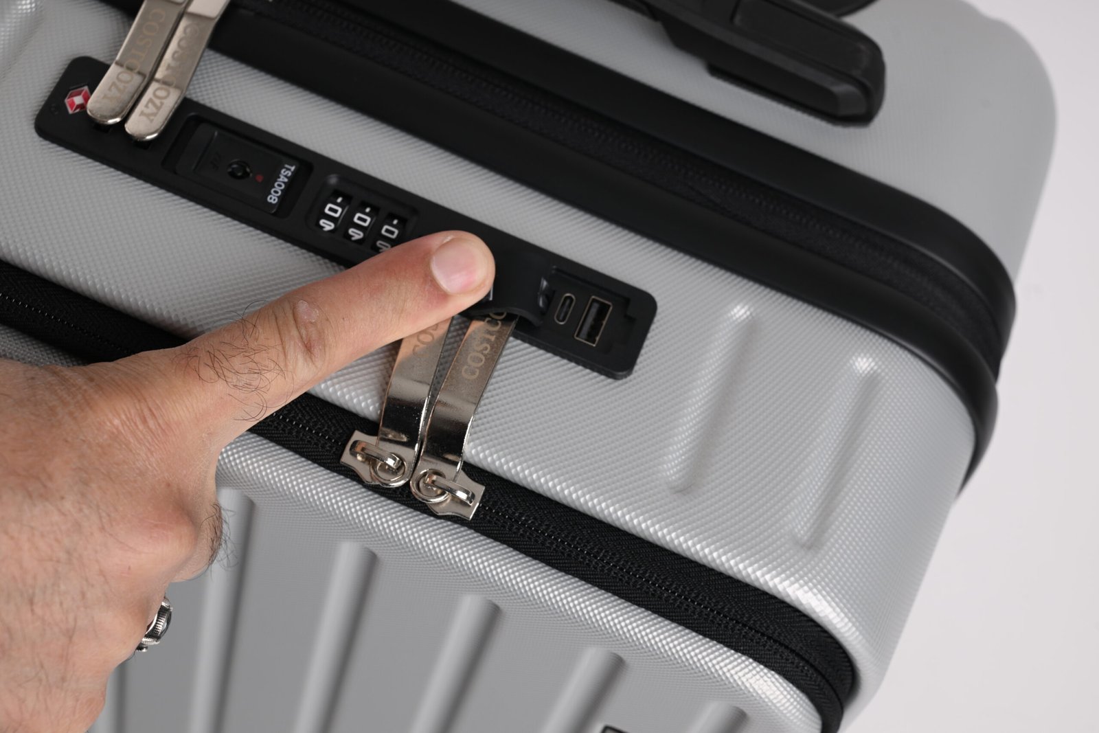 COSTCOZY 3-Piece ABS Luggage Set – Silver