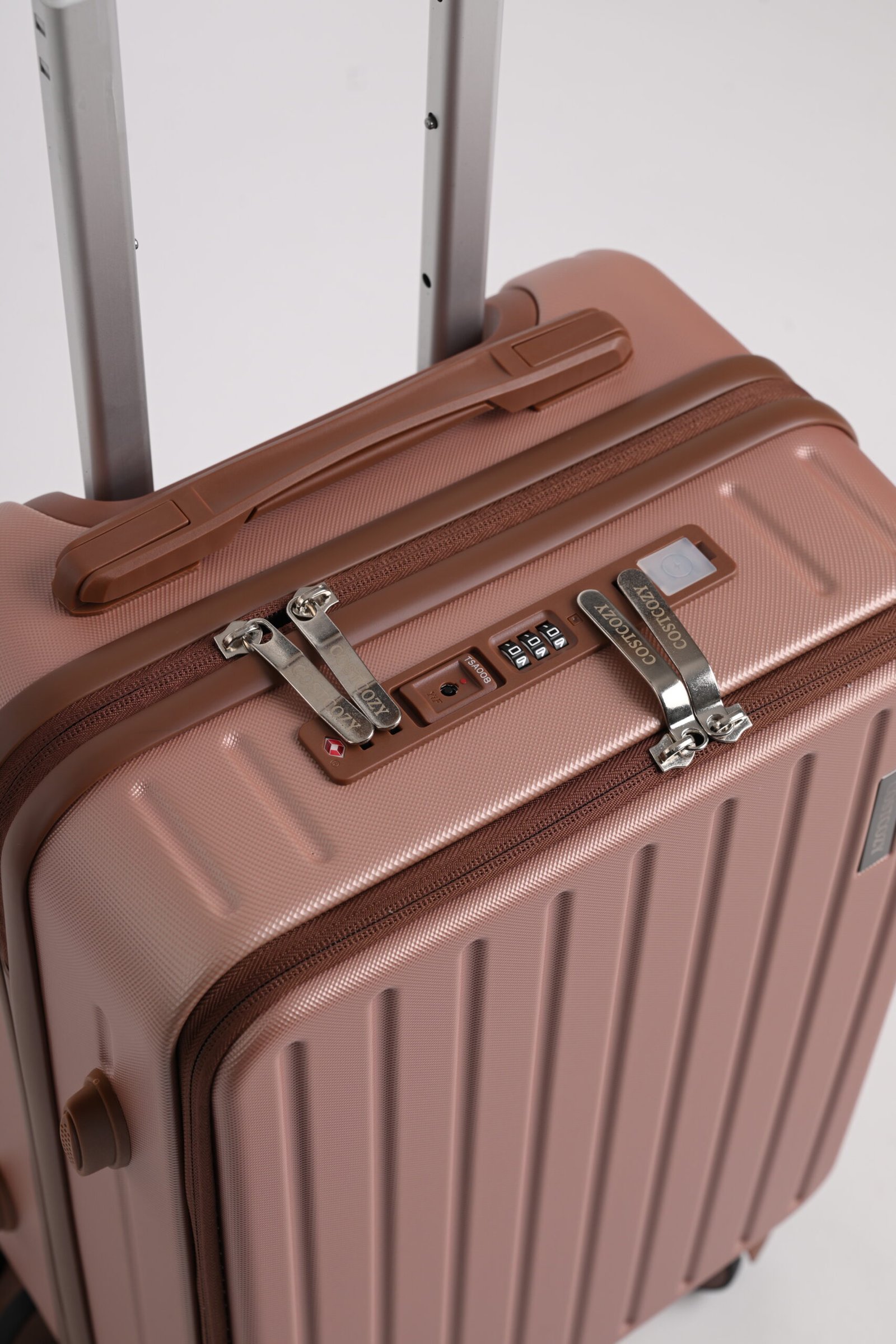 COSTCOZY 3-Piece ABS Luggage Set – Rose Gold